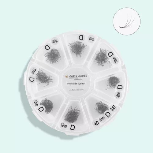 Lash and Lashes Pre-Made Műszempilla - 800db - 3D, 9-12mm Mix,0,07mm - Wide - CC ív