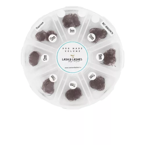 Lash and Lashes Pre-Made Műszempilla - Kávé Barna - 800db - 4D, 9-12mm Mix,0,07mm - Narrow - D ív