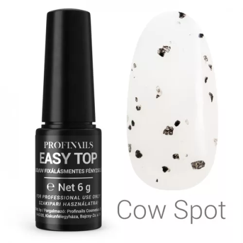 Profinails Easy Top fixálásmentes LED/UV fényzselé 6g Cow Spot