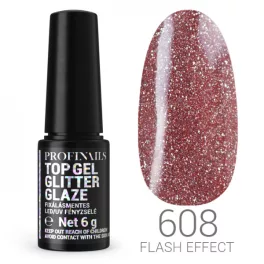  Profinails Top Gél Glitter Glaze fixálásmentes LED/UV fényzselé 6g No. 608