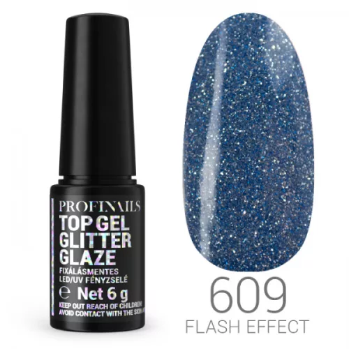 Profinails Top Gél Glitter Glaze fixálásmentes LED/UV fényzselé 6g No. 609 *