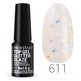   Profinails Top Gél Glitter Glaze fixálásmentes LED/UV fényzselé 6g No. 611