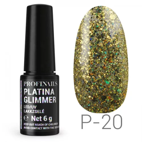 Profinails Platina Glimmer LED/UV lakkzselé 6gr P-20 *