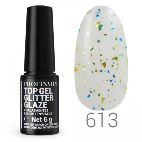 Profinails Top Gél Glitter Glaze fixálásmentes LED/UV fényzselé 6g No. 613 *