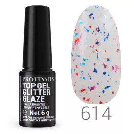   Profinails Top Gél Glitter Glaze fixálásmentes LED/UV fényzselé 6g No. 614 *