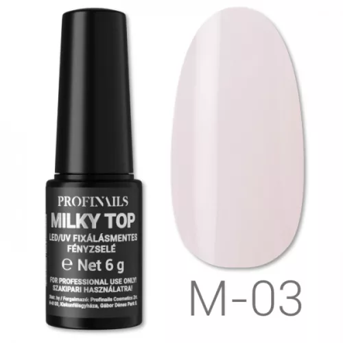 Profinails Milky Top fixálásmentes LED/UV fényzselé M-03 Blush Pink 6g