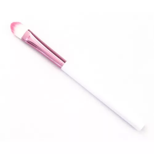 Smink Ecset - Kicsi Fehér-Pink Lapos Íves 4