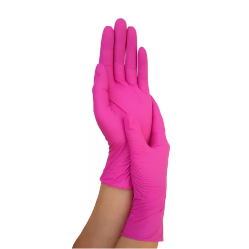 Gumikesztyű Nitrylex Magenta S 100db