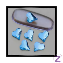 Zodiac - Üveg Szív Forma Aquamarine 8db *