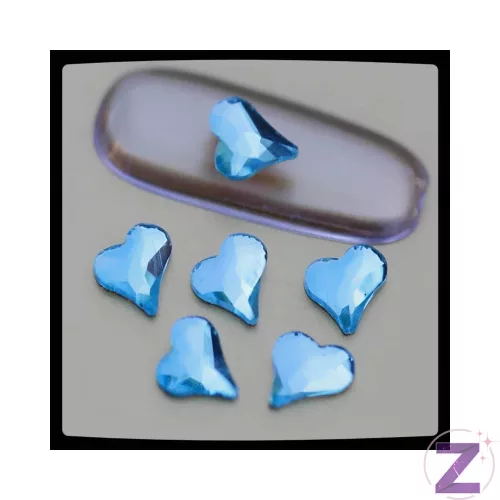 Zodiac - Üveg Szív Forma Aquamarine 8db *