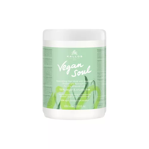 Kallos - Vegan Soul Tápláló Hajpakolás Növényi proteinnel és Avokádó olajjal 1000ml