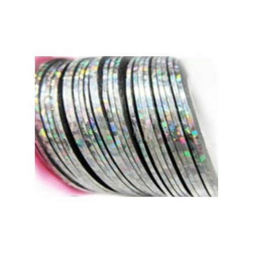 Körömdísz / Metálcsík / Ezüst Holo 1db.