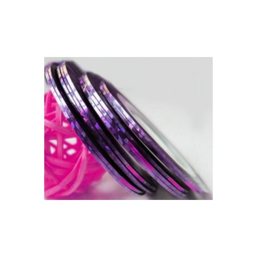 Körömdísz / Metálcsík / Lila Holo 1db.