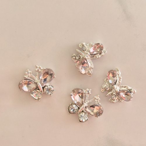 Luxory Pink Diamond Charm 4db Pillangó