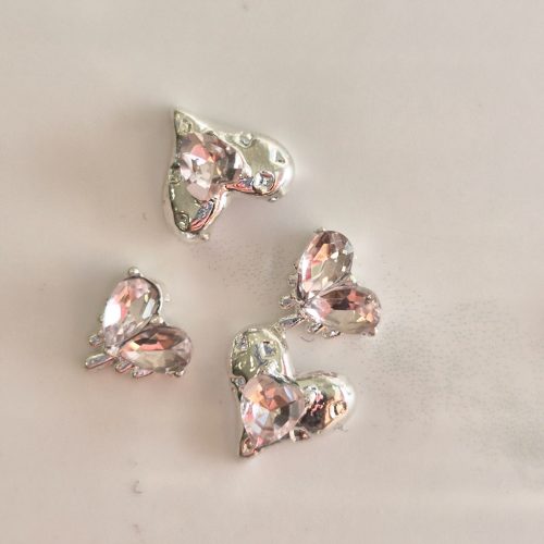 Luxory Pink Diamond Charm 4db Szív