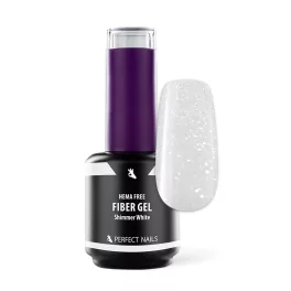   Perfect Nails Fiber Base Gel - Hema Free Erősített Gél Lakk Alap 15ml - Shimmer White