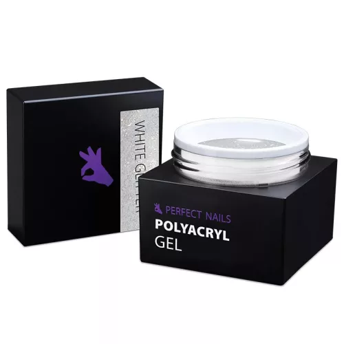 Perfect Nails PolyAcryl Gel - Polygel White Glitter 15g