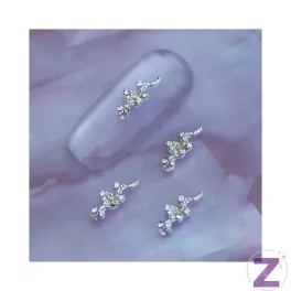  Zodiac - Körömékszer Ezüst Strasszköves Snake 10x4mm - 6db