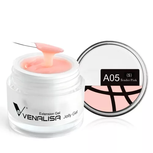 Venalisa Hard Jelly Gel - Építőzselé 15ml - A05 Tender Pink