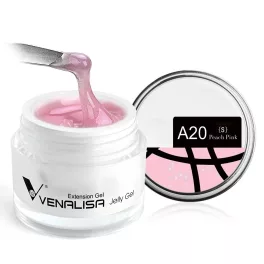   Venalisa Hard Jelly Gel - Építőzselé 15ml - A20 Peach Pink