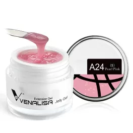   Venalisa Hard Jelly Gel - Építőzselé 15ml - A24 Pearl Pink